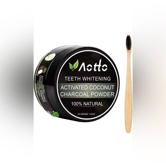 Activated Charcoal Teeth Whitening Bamboo Brush Included - Picture 1 of 4
